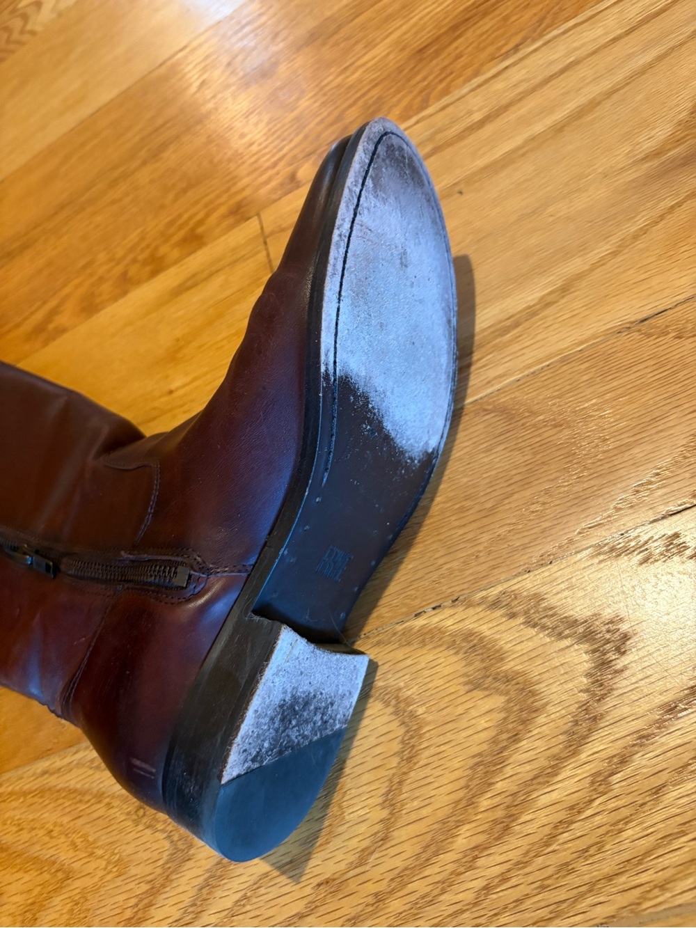 Frye women’s Melissa Tab Tall Leather Riding Boots - Brown Size M- 8.5 - Picture 9 of 10